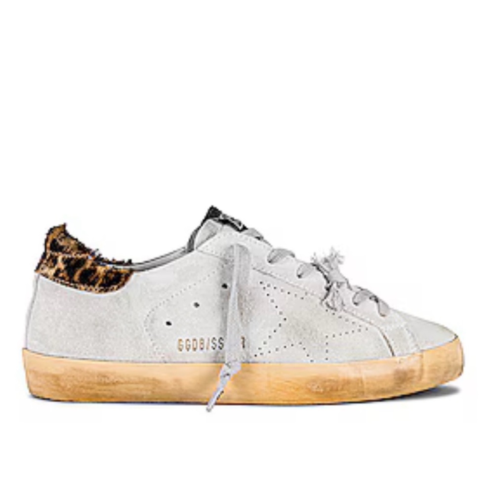 Golden Goose Superstar Sz 40 Leopard Heel Suede Sneakers + Box & Passport GGDB